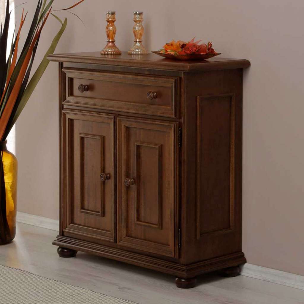Dielen Kommode klassisch in Walnussfarben 79 cm hoch und 76 cm breit