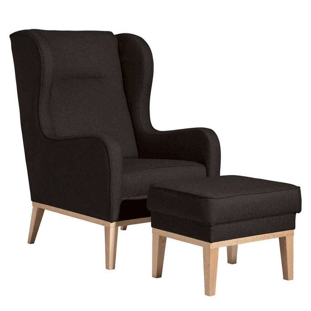 Ohrensessel modern in Dunkelbraun Buchefarben