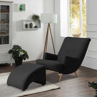 Stoff Wohnzimmer Sessel aus Flachgewebe Vierfußgestell aus Buche