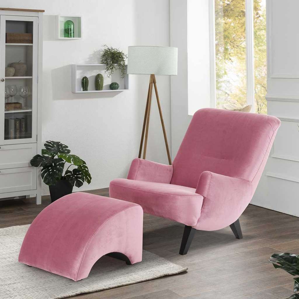 Relaxfernsehsessel Rosa aus Samtvelours modernem Design