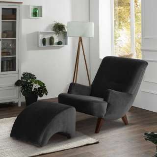 Komfortsessel schwarz modern aus Samtvelours das Wohnzimmer