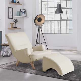 Design Sessel Kunstleder in Cremefarben 80 cm hoch