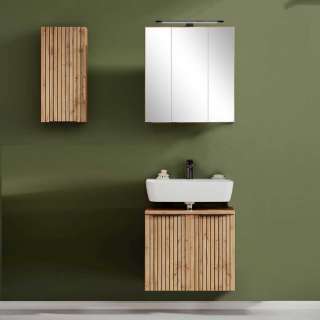 Design Badmöbelset in Wildeichefarben Made in Germany (dreiteilig)