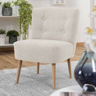 Kleiner Cocktailsessel in Beige und Buchefarben 44 cm Sitzhöhe