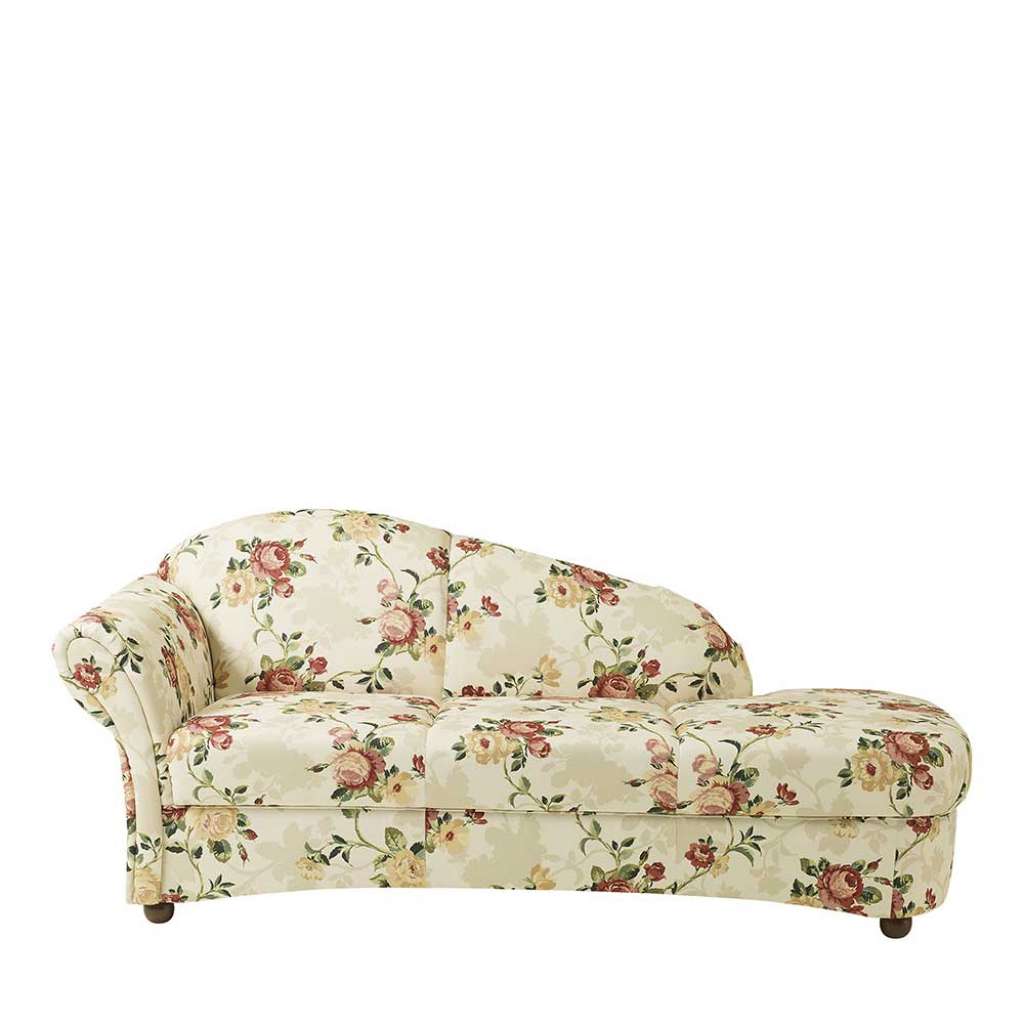 Rosen Muster Recamiere in Cremefarben - Bunt Landhausstil