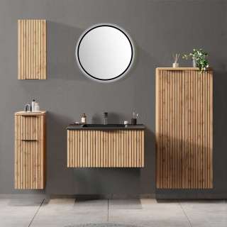 Badmöbel-Set Serie modern in Wildeichefarben fünfteilig (fünfteilig)