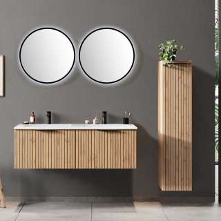 Designbadezimmermöbel in Wildeichefarben Made in Germany (vierteilig)