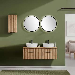 Badezimmermöbel-Set in Wildeichefarben 150 cm breit (vierteilig)
