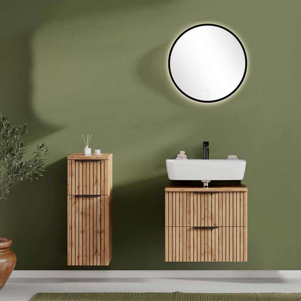 Hochwertige Badmöbel in modernem Design 35 cm tief (dreiteilig)