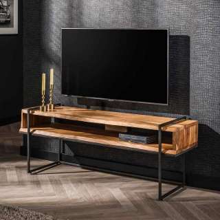Fernsehlowboard im Industry und Loft Stil natürlicher Baumkante