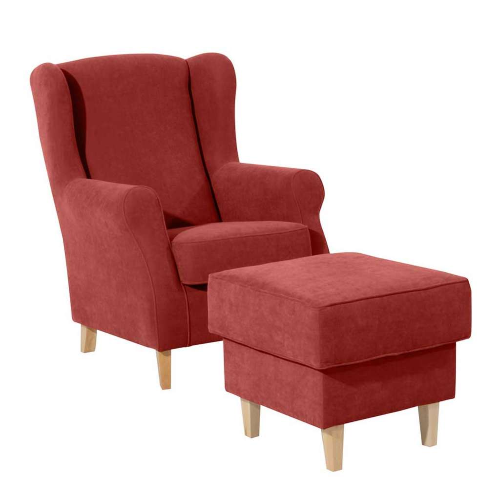 TV Sessel optional mit Hocker in Terracotta Landhausstil