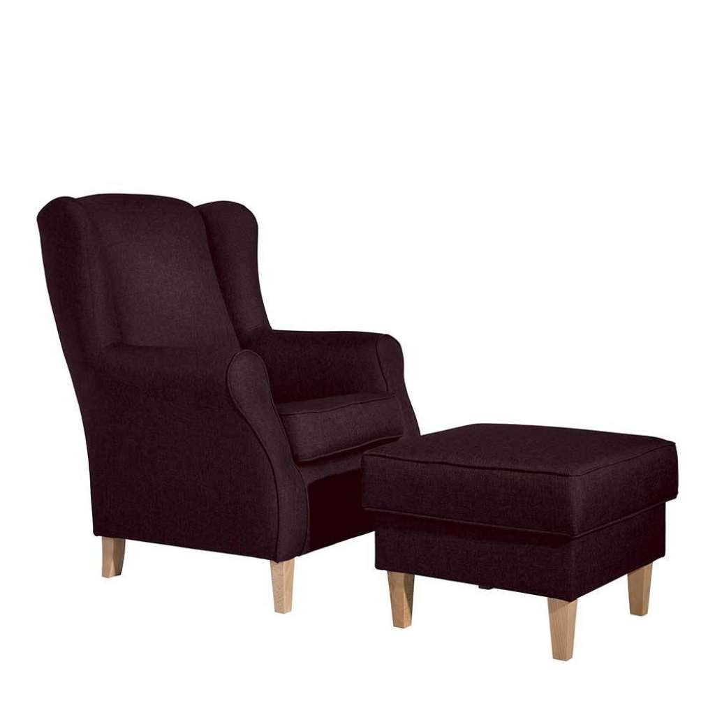 Landhausstil Kaminsessel in Bordeaux Hocker optional