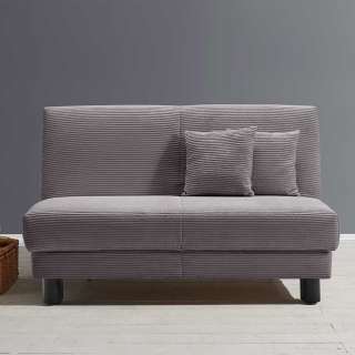 Futonschlafsofa grau Cord mit zwei Sitzplätzen 145 cm breit