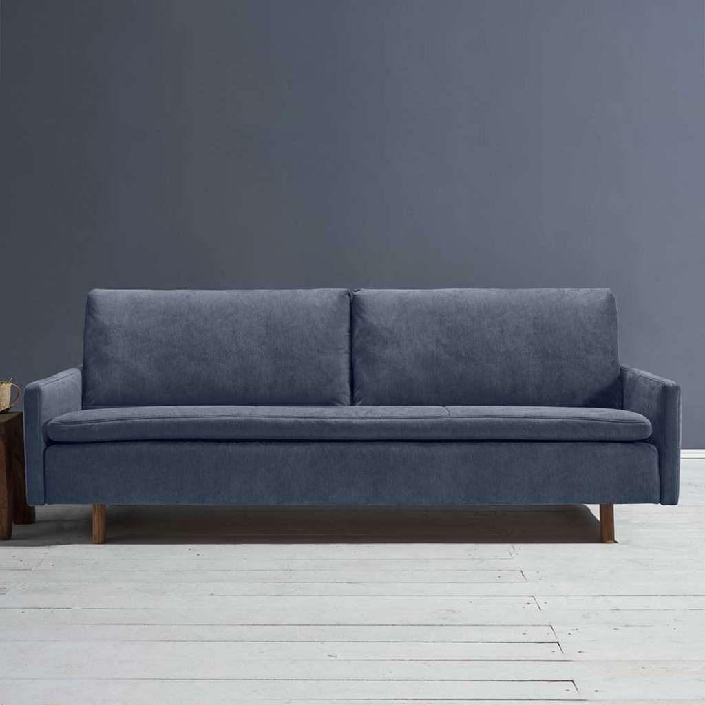 Schlafsofa dunkelblau in modernem Design Armlehnen