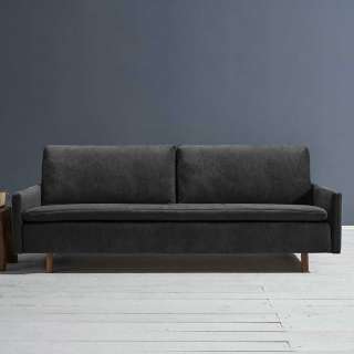Kippsofa modern in Schwarz und Eichefarben Armlehnen