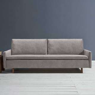 Liegesofa modern Beigegrau Made in Germany Microvelour