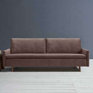 Bettcouch dunkelbraun modern 220 cm breit Armlehnen