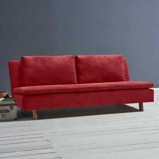Schlafsofa rot modern Made in Germany Microvelour
