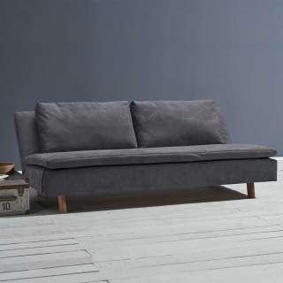 Sofa Bett Graublau in modernem Design Rücken Klappmechanik