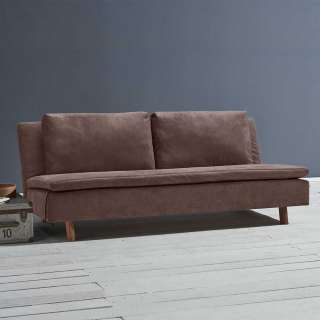 Bettcouch dunkelbraun mit Rücken Klappmechanik 45 cm Sitzhöhe
