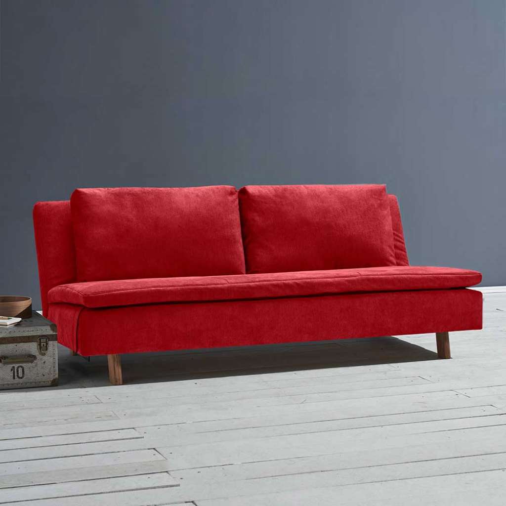 Schlafcouch rot in modernem Design Made in Germany