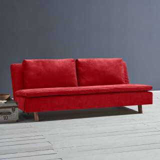 Schlafcouch rot in modernem Design Made in Germany