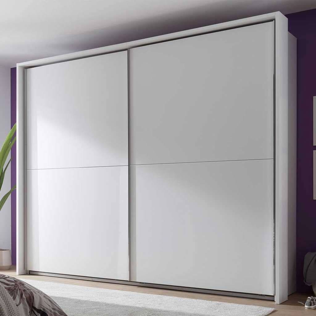 Moderner Schlafzimmerschrank in Weiß drei Schubladen innen