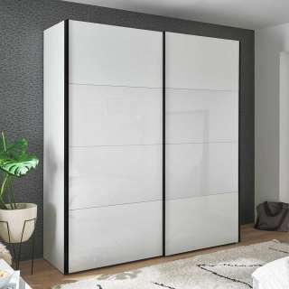 Schwebetürenschrank weiss in modernem Design 216 cm hoch