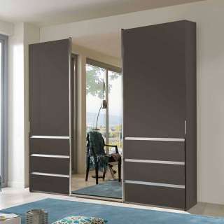 Schiebeschrank braun modern mit Spiegeltür 250 cm breit
