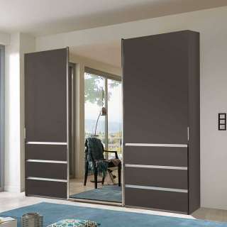 Moderner Gleittürenschrank in Braun 300 cm breit - 67 cm tief