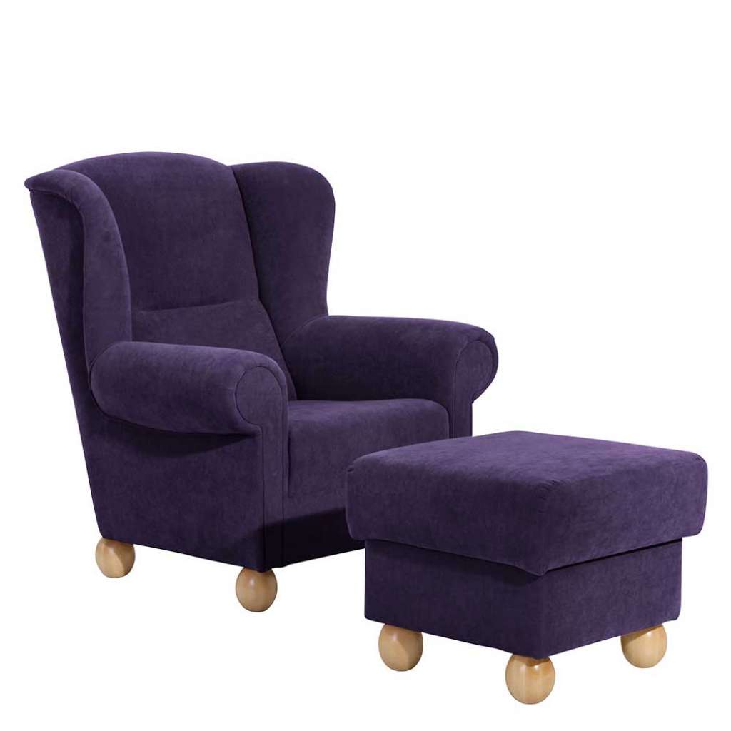 TV Sessel Landhaus in Violett Buchefarben