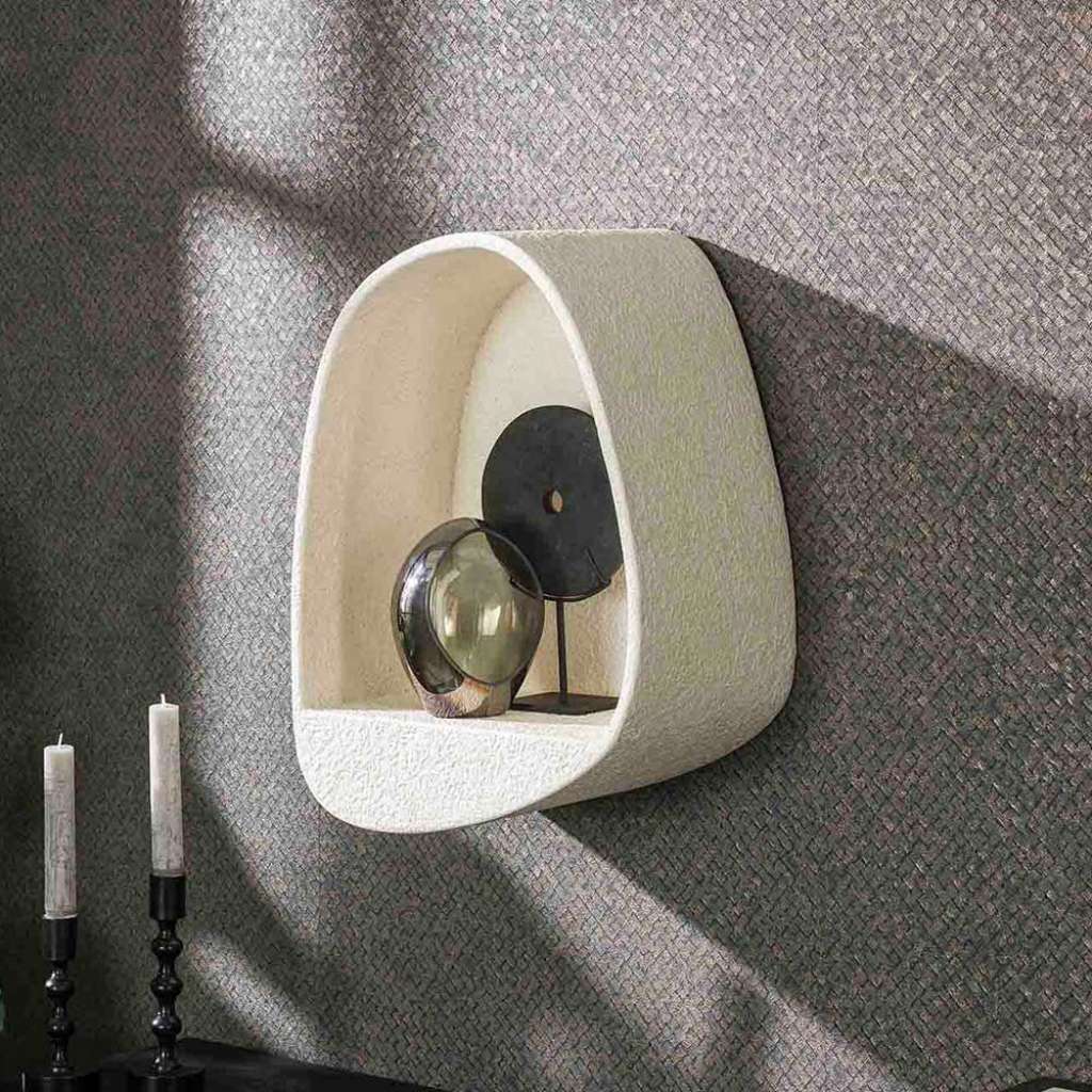 Kleines Wand Regal in organischer Form Marmorkomposit