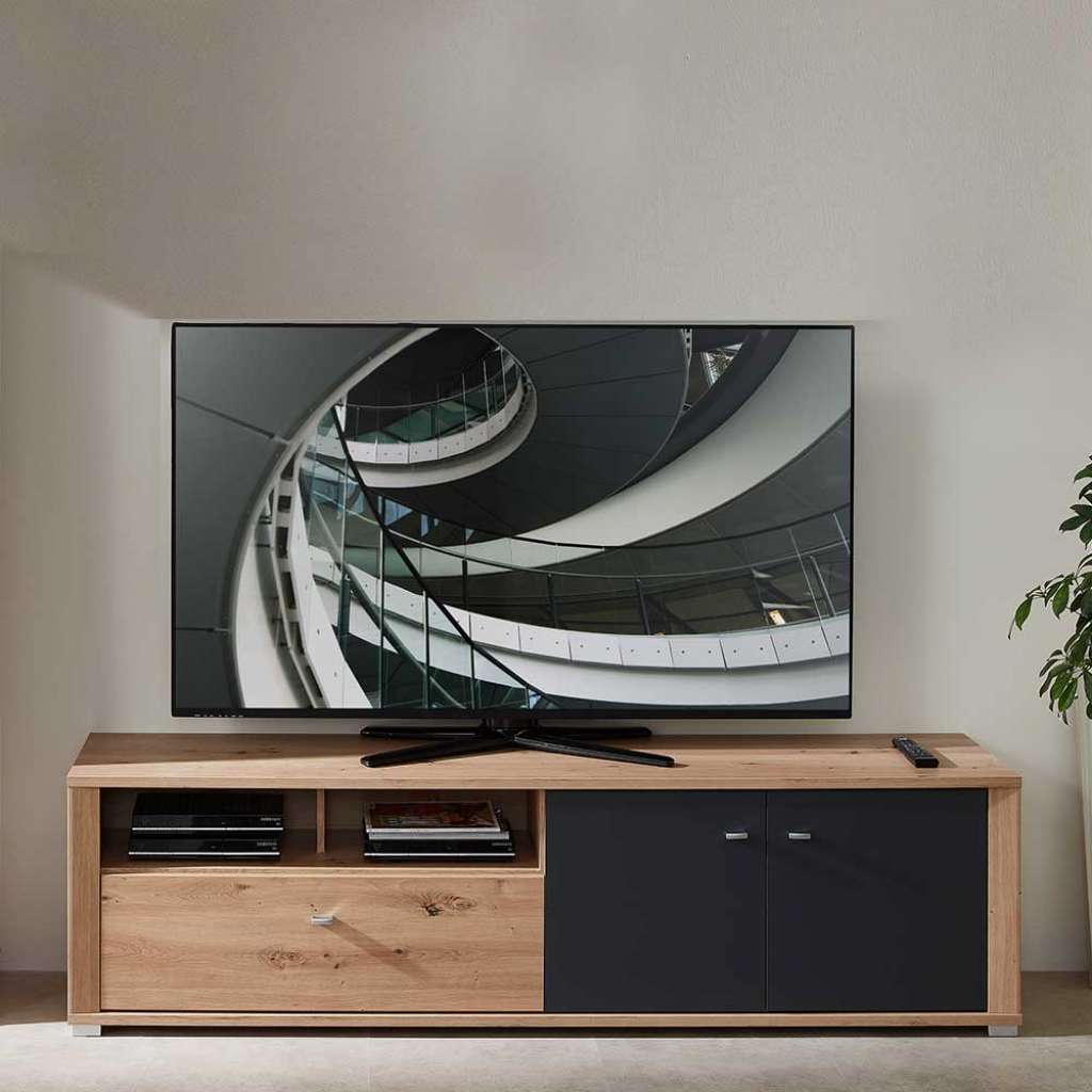 Flachstrecke Wohnzimmer in Wildeichefarben Dunkelgrau