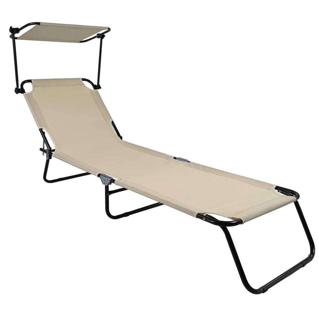 Gartenmöbel Liege modern in Cremefarben Bügelgestell