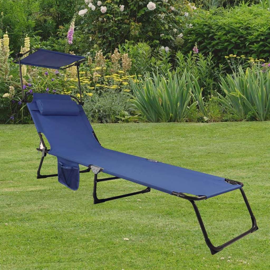 Balkonliege in Blau und Schwarz in modernem Design