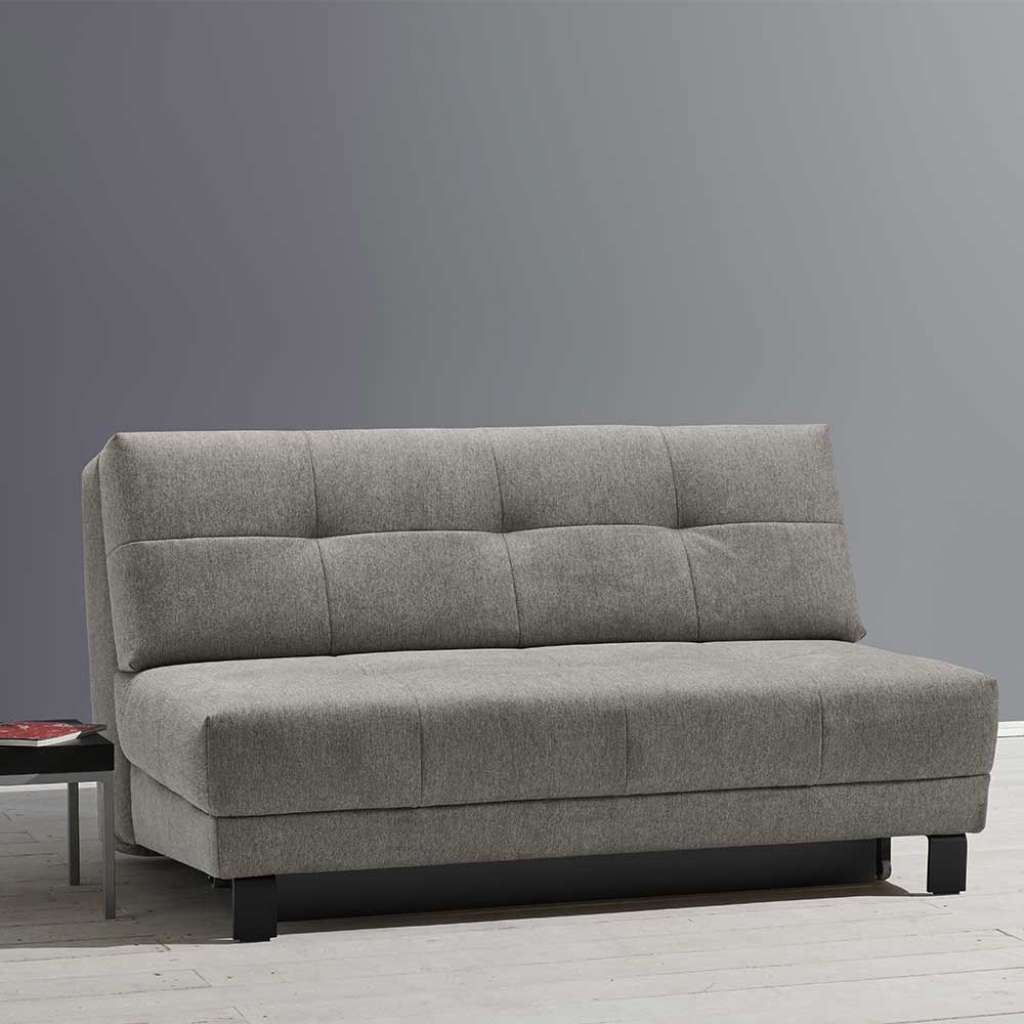 Zweisitzer Schlafsofa in Grau Vierfußgestell aus Metall