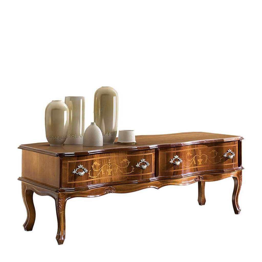 Sofatisch in Nussbaumfarben geschwungener Form