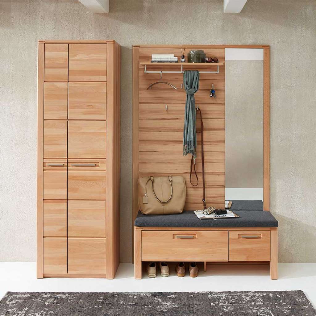 Garderobe mit Sitzbank Spiegel (dreiteilig)