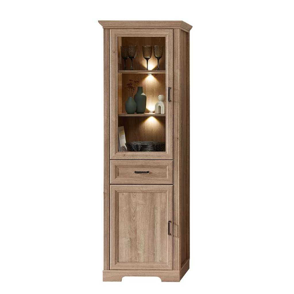 Vitrinenschrank mit LED Beleuchtung Landhausstil