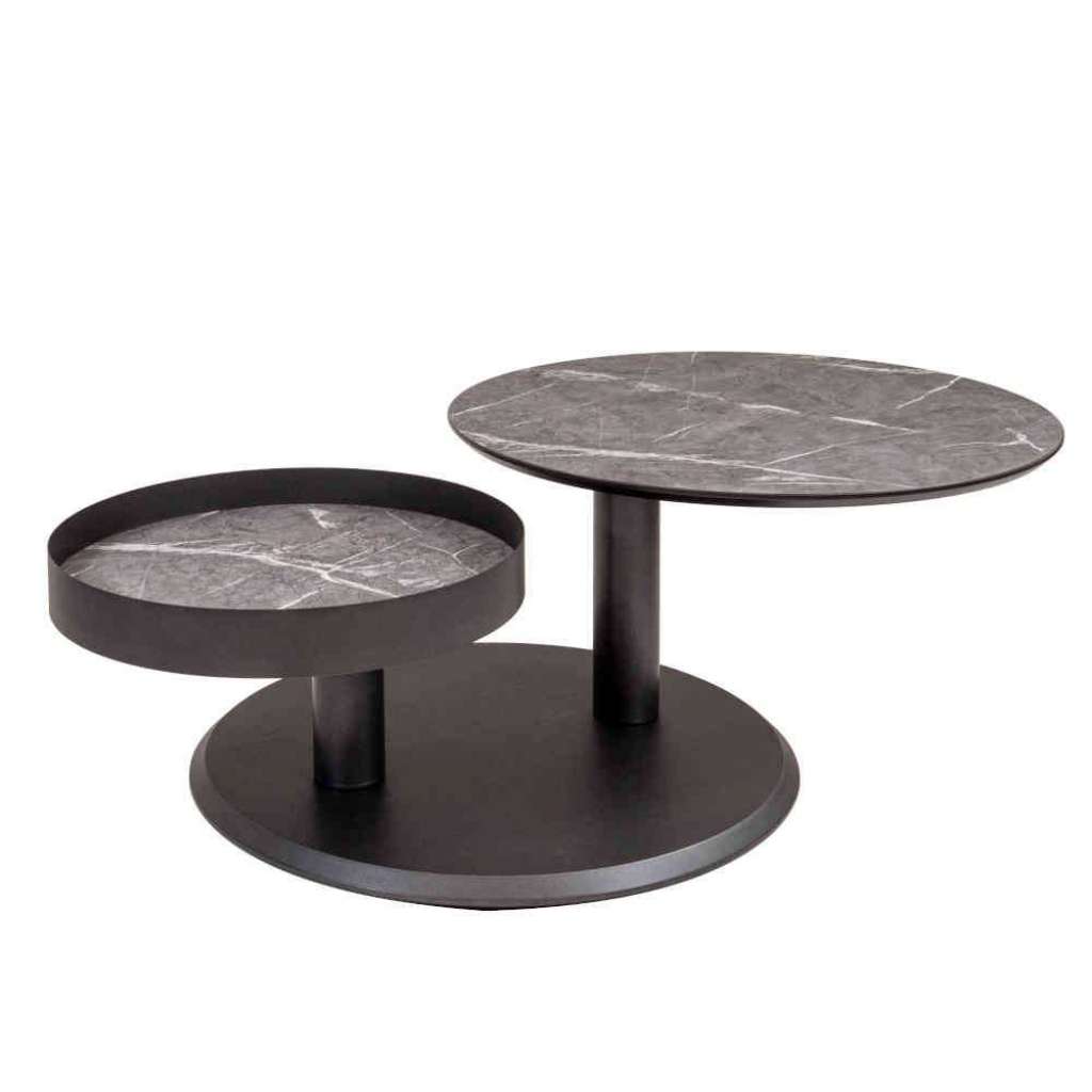 Beistelltisch aus Metall und MDF runder Tischplatte