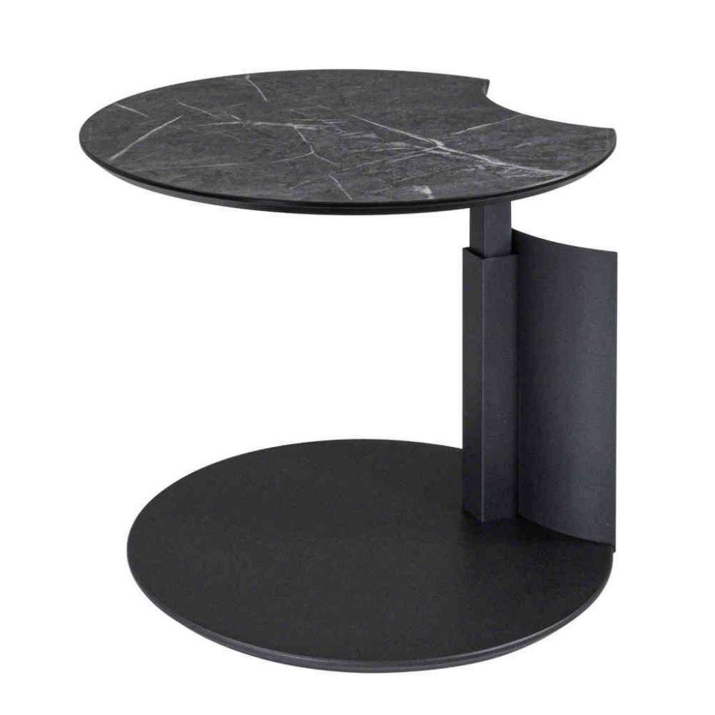 Couchtisch in Anthrazit runder Tischplatte