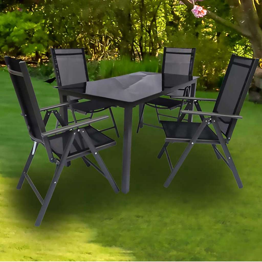 Gartenmöbelset Gartentischgruppe in modernem Design wetterfest (fünfteilig)