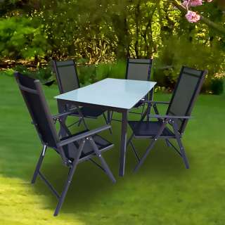Gartenmöbelset Gartentischgruppe klappbar aus Metall (fünfteilig)
