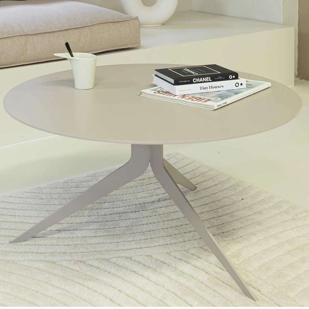 Wohnzimmer Tisch Couchtisch rund aus Metall