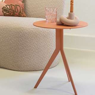 Anstelltisch Beistelltisch Sofa aus Metall in Terracotta