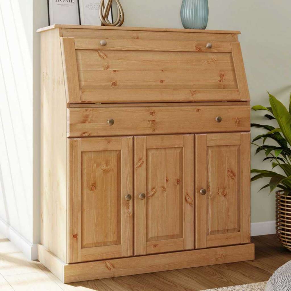 Schranksekretär Landhaus mit Schreibklappe Kiefer Massivholz