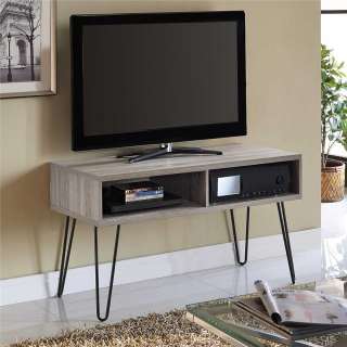 Fernseher Tisch in Eiche Grau Holzoptik Metall Hairpin Gestell