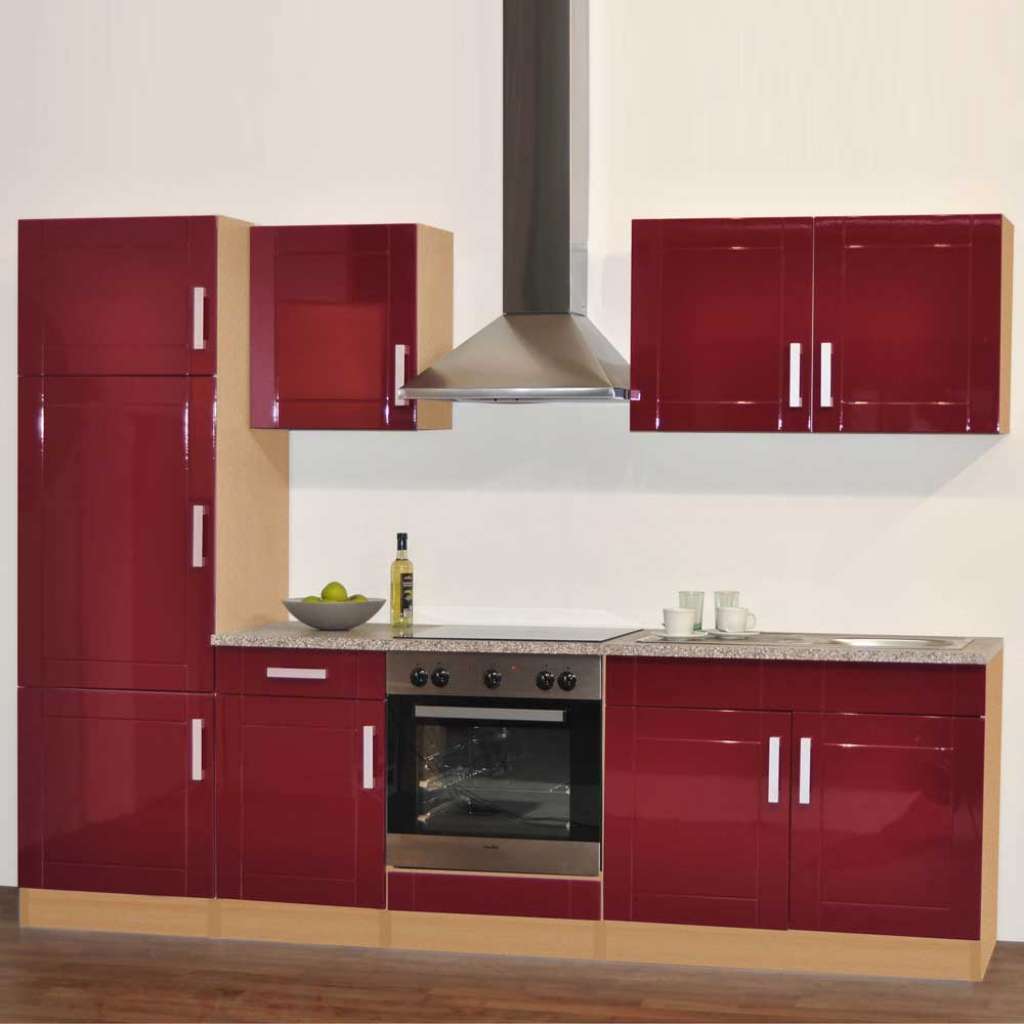 Küchenblock in Hochglanz Rot (6-teilig)