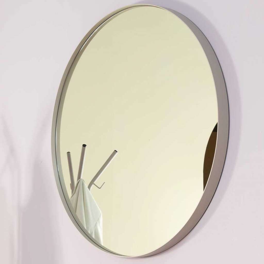 Wandspiegel Runder Wandspiegel in Taupe mit Metallrahmen