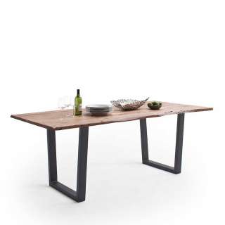 Esstisch Holztisch mit natürlicher Baumkante im Industry und Loft Stil